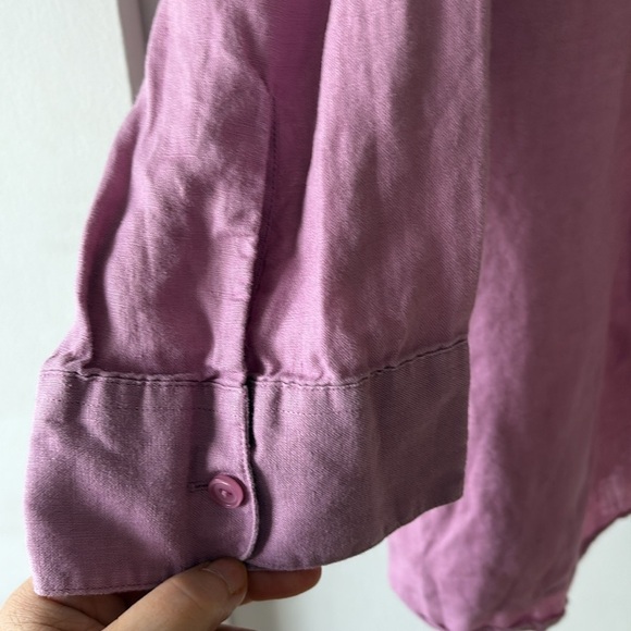 LL Bean Linen Button Down Blouse 2X - Picture 3 of 6